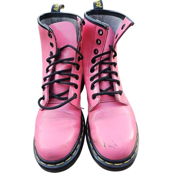 Dr. Martens Shoes - Dr Martens Combat Boots Bubblegum Pink Patent Leather 1460 Women’s 6 US 37 EU